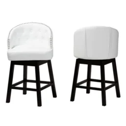 2pc Theron Faux Leather And Wood Swivel Counter Stool Set - Baxton Studio 19 2pc Theron Faux Leather And Wood Swivel Counter Stool Set - Baxton Studio -Baxton Studio GUEST 1f22b4f4 ca64 40bc 9833 b4de6fa95438
