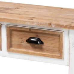 Benedict Two-Tone Wood 3 Drawer Console Table White/Oak - Baxton Studio 10 Benedict Two-Tone Wood 3 Drawer Console Table White/Oak - Baxton Studio -Baxton Studio GUEST 1f9cc00f 56c6 487c 95b9 2537513e9a4d