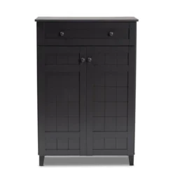 Shelf Wood Shoe Storage Cabinet With Drawer Glidden Finished Black - Baxton Studio 16 Shelf Wood Shoe Storage Cabinet With Drawer Glidden Finished Black - Baxton Studio -Baxton Studio GUEST 1fc6936e ab9d 449a b096 db8fb03bb2f7