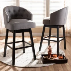 Set Of 2 Theron Swivel Barstools - Baxton Studio 10 Set Of 2 Theron Swivel Barstools - Baxton Studio -Baxton Studio GUEST 2043ea04 c45c 4918 ae77 7e713649bbd9