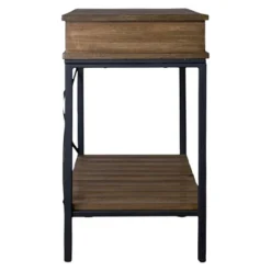 Newcastle Wood And Metal Console Table Criss-Cross - Baxton Studio