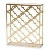 Calanthe Metal With Marble Tabletop Console Table White/Gold - Baxton Studio