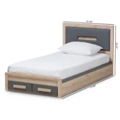Twin Pandora Modern And Contemporary Two Tone 2 Drawer Size Storage Platform Bed Dark Gray/Natural - Baxton Studio 21 Twin Pandora Modern And Contemporary Two Tone 2 Drawer Size Storage Platform Bed Dark Gray/Natural - Baxton Studio -Baxton Studio GUEST 217d9ce2 250d 4e34 8543 e37c7ee90942