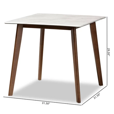 Kaylee Wood Dining Table White/Brown - Baxton Studio 6 Kaylee Wood Dining Table White/Brown - Baxton Studio - Image 6
