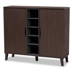 2 Door Idina Mid-Century Wood Shoe Cabinet - Baxton Studio 18 2 Door Idina Mid-Century Wood Shoe Cabinet - Baxton Studio -Baxton Studio GUEST 231289ac c01e 4769 b1d0 f3fe676929c3