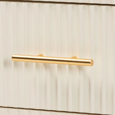 Baxton Studio Primrose Mid-Century Ivory Fluted Wood 4-Piece Bedroom Set 6 Baxton Studio Primrose Mid-Century Ivory Fluted Wood 4-Piece Bedroom Set - Image 6