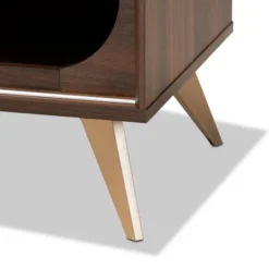 Dena Wood And Gold TV Stand For TVs Up To 60" Walnut - Baxton Studio 13 Dena Wood And Gold TV Stand For TVs Up To 60" Walnut - Baxton Studio -Baxton Studio GUEST 2382858c 04c5 427c 9129 5574fc72470b