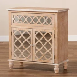 1 Drawer Leah Mirrored Storage Cabinet Whitewashed Brown - Baxton Studio 13 1 Drawer Leah Mirrored Storage Cabinet Whitewashed Brown - Baxton Studio -Baxton Studio GUEST 239e1f4b 8363 45d9 99dd 4add549ada70