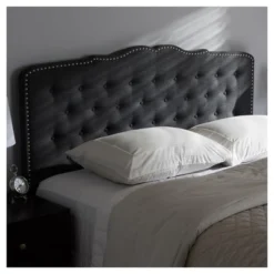 King Lucy Modern And Contemporary Fabric Headboard Dark Gray - Baxton Studio: Upholstered, Button-Tufted, Nailhead Trim 7 King Lucy Modern And Contemporary Fabric Headboard Dark Gray - Baxton Studio: Upholstered, Button-Tufted, Nailhead Trim -Baxton Studio GUEST 23b8bbdc 11ef 4f71 ac95 b4ce317a85f8