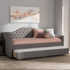 Twin Perry Modern And Contemporary Fabric Daybed With Trundle Light Gray - Baxton Studio 17 Twin Perry Modern And Contemporary Fabric Daybed With Trundle Light Gray - Baxton Studio -Baxton Studio GUEST 23e87cb6 4503 4267 bff9 5fe77f597fa5