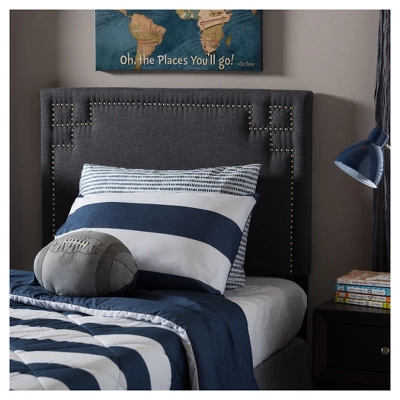 Geneva Modern And Contemporary Fabric Upholstered Headboard - Twin - Baxton Studio 3 Geneva Modern And Contemporary Fabric Upholstered Headboard - Twin - Baxton Studio - Image 3