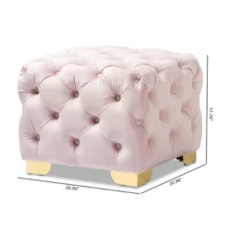 Avara Velvet Finished Button Tufted Ottoman Pink - Baxton Studio 10 Avara Velvet Finished Button Tufted Ottoman Pink - Baxton Studio -Baxton Studio GUEST 2439af04 5d6c 4653 97c8 0a0869702a1e