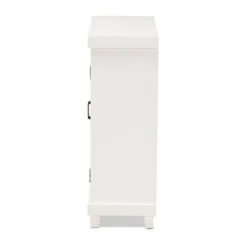 Carlena Wood And Mirrored Glass 2 Door Sideboard White - Baxton Studio -Baxton Studio GUEST 24a47f48 5668 4c9e 82a1 2a0a45472164