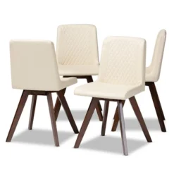 Set Of 4 Pernille Faux Leather Walnut Finished Dining Chairs - Baxton Studio 11 Set Of 4 Pernille Faux Leather Walnut Finished Dining Chairs - Baxton Studio -Baxton Studio GUEST 24ad8f43 a568 4376 986b 17a0d670f57e