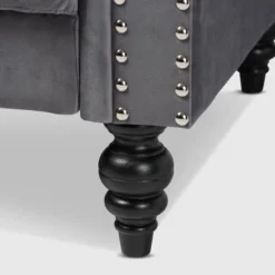 Emma Velvet Upholstered Button Tufted Chesterfield Sofa - Baxton Studio -Baxton Studio GUEST 24b928b7 fa6a 4389 b68b 5bf551a90642