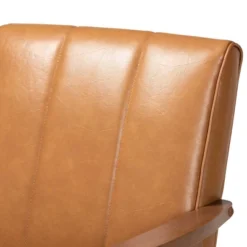 Nikko Mid-Century Faux Leather Upholstered Wood Lounge Chair Walnut/Brown - Baxton Studio 10 Nikko Mid-Century Faux Leather Upholstered Wood Lounge Chair Walnut/Brown - Baxton Studio -Baxton Studio GUEST 24f9951a b4b5 49bc b9be 2cb4e65a77a3