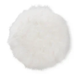 Leonie Faux Fur Upholstered Metal Ottoman White/Gold - Baxton Studio