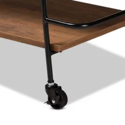 Small Bernard Rustic Industrial Metal And Wood 3 Tier Mobile Wine Bar Cart Black/Walnut - Baxton Studio 16 Small Bernard Rustic Industrial Metal And Wood 3 Tier Mobile Wine Bar Cart Black/Walnut - Baxton Studio -Baxton Studio GUEST 255e5a85 770c 457a b152 50b1f2961245