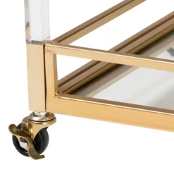 Savannah Metal And Glass Wine Cart Gold/Clear - Baxton Studio -Baxton Studio GUEST 258654ba 7fca 4560 8efe 92bcc4743b5a
