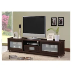 Gerhardine Wood Cabinet With 2 Sliding Doors And Drawer TV Stand For TVs Up To 85" Dark Brown - Baxton Studio 7 Gerhardine Wood Cabinet With 2 Sliding Doors And Drawer TV Stand For TVs Up To 85" Dark Brown - Baxton Studio -Baxton Studio GUEST 259bf0a7 a0f3 416e bd10 2b0f367c2e57