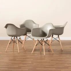 4pc Galen Plastic And Wood Dining Chair Set - Baxton Studio 15 4pc Galen Plastic And Wood Dining Chair Set - Baxton Studio -Baxton Studio GUEST 271077b2 6f1c 41d7 a05f 75a0b4c0d47e