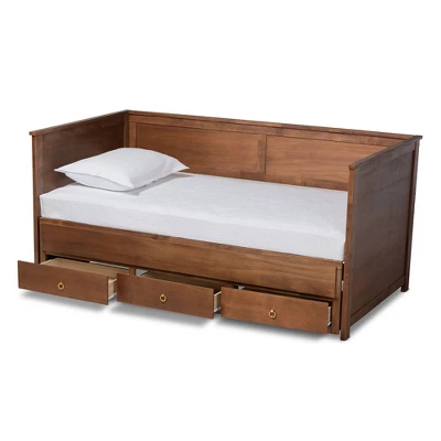 Twin To King Thomas Expandable Daybed With Storage Drawers - Baxton Studio 1 Twin To King Thomas Expandable Daybed With Storage Drawers - Baxton Studio