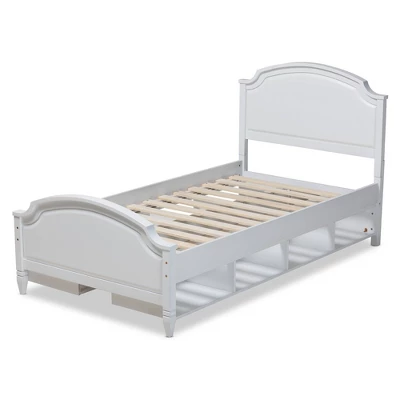 Elise Wood Storage Platform Bed White - Baxton Studio 2 Elise Wood Storage Platform Bed White - Baxton Studio - Image 2