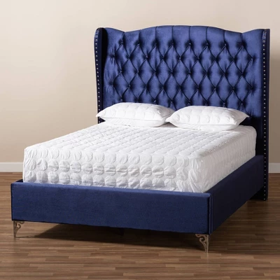 Hanne Bed Navy Blue - Baxton Studio 6 Hanne Bed Navy Blue - Baxton Studio - Image 6