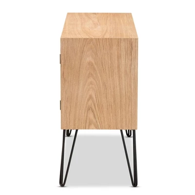 Denali Wood And Metal Storage Cabinet Brown/Black - Baxton Studio 3 Denali Wood And Metal Storage Cabinet Brown/Black - Baxton Studio - Image 3