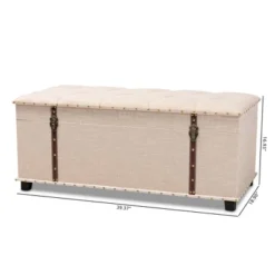 Kyra Fabric Upholstered Storage Trunk Ottoman - Baxton Studio 21 Kyra Fabric Upholstered Storage Trunk Ottoman - Baxton Studio -Baxton Studio GUEST 29574061 560e 47e5 8eb7 9392479a9c2c