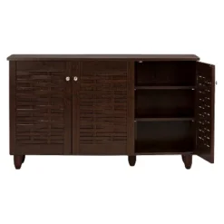 Winda Modern And Contemporary 3-Door Wooden Entryway Shoes Storage Cabinet - Dark Brown - Baxton Studio 7 Winda Modern And Contemporary 3-Door Wooden Entryway Shoes Storage Cabinet - Dark Brown - Baxton Studio -Baxton Studio GUEST 29e351dd dfed 4a68 9574 ab522a88bfb2