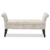 Avignon Script - Patterned French Laundry Fabric Storage Ottoman Bench - Baxton Studio