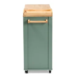 Dorthy Two-Tone Wood Kitchen Cart Green/Natural - Baxton Studio 16 Dorthy Two-Tone Wood Kitchen Cart Green/Natural - Baxton Studio -Baxton Studio GUEST 2a2ec81b 7a2f 4c3a a34c b0329f3c3d3d