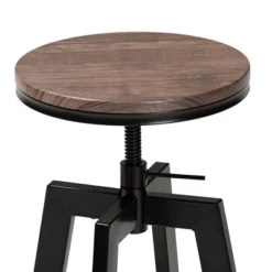 3pc Metal And Maritta Wood Height Adjustable Bar Pub Dining Set Walnut/Black - Baxton Studio 8 3pc Metal And Maritta Wood Height Adjustable Bar Pub Dining Set Walnut/Black - Baxton Studio -Baxton Studio GUEST 2a6ba78b 0d74 43f8 ad83 4f8f15f4c613