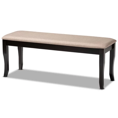 Cornelie Fabric Upholstered Wood Dining Bench - Baxton Studio 7 Cornelie Fabric Upholstered Wood Dining Bench - Baxton Studio - Image 7