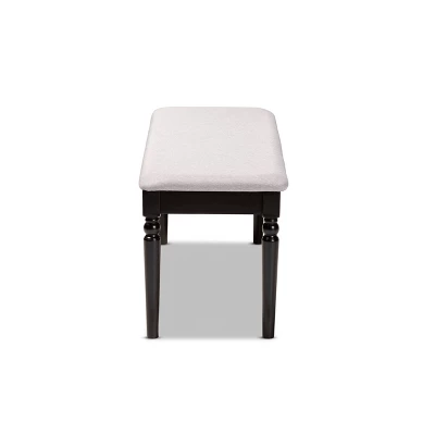 Giovanni Fabric Upholstered And Wood Dining Bench - Baxton Studio 2 Giovanni Fabric Upholstered And Wood Dining Bench - Baxton Studio - Image 2