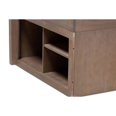 Twin 4 Drawer Levon Wood Storage Bed Antique Oak - Baxton Studio: MDF Frame, No Box Spring Needed 5 Twin 4 Drawer Levon Wood Storage Bed Antique Oak - Baxton Studio: MDF Frame, No Box Spring Needed - Image 5