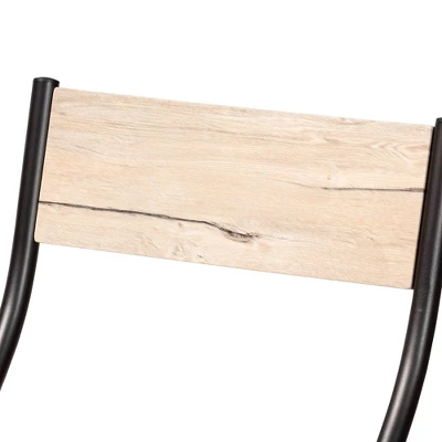 5pc Carmen Wood And Metal Dining Set Oak Brown/Dark Brown - Baxton Studio 5 5pc Carmen Wood And Metal Dining Set Oak Brown/Dark Brown - Baxton Studio - Image 5