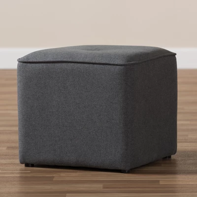Corinne Modern And Contemporary Fabric Upholstered Ottoman - Baxton Studio 4 Corinne Modern And Contemporary Fabric Upholstered Ottoman - Baxton Studio - Image 4