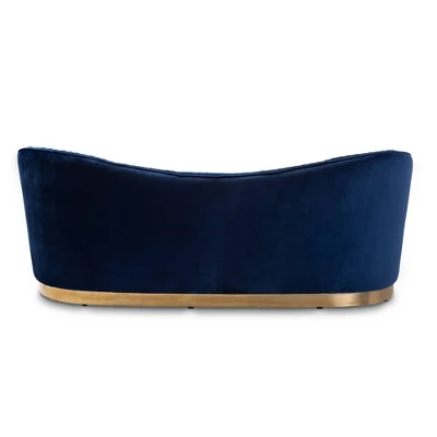 Nevena Velvet Sofa Blue - Baxton Studio 6 Nevena Velvet Sofa Blue - Baxton Studio - Image 6