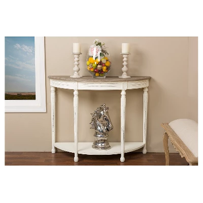 Vologne Traditional Wood French Console Table White - Baxton Studio 3 Vologne Traditional Wood French Console Table White - Baxton Studio - Image 3
