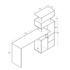Foster Wood Storage Desk With Shelves Walnut/Brown - Baxton Studio 12 Foster Wood Storage Desk With Shelves Walnut/Brown - Baxton Studio -Baxton Studio GUEST 2ced8746 8eec 4722 9b1d 51987a9edbb5