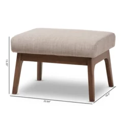Bianca Mid Century Modern Walnut Wood Fabric Ottoman Light Gray - Baxton Studio 9 Bianca Mid Century Modern Walnut Wood Fabric Ottoman Light Gray - Baxton Studio -Baxton Studio GUEST 2dd2128d 837e 4c5c 886f 6c1bb68d67be