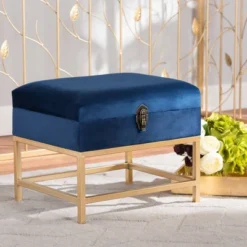 Aliana Fabric And Metal Ottoman Navy Blue/Gold - Baxton Studio 13 Aliana Fabric And Metal Ottoman Navy Blue/Gold - Baxton Studio -Baxton Studio GUEST 2df85332 dadb 4c91 b4a7 7fe43573b13d