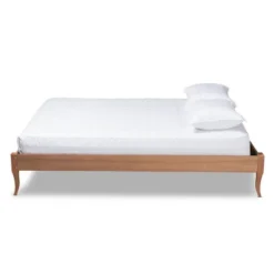 Marieke Wood Bed Frame Ash Walnut - Baxton Studio