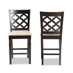 2pc Ramiro Wood Counter Height Barstools - Baxton Studio