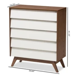 Hildon Mid-Century Modern Wood 5 Drawer Storage Chest Brown - Baxton Studio -Baxton Studio GUEST 2fd1fde6 9cd5 4558 9136 f4f666509bca