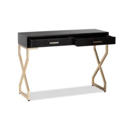 Carville Faux Leather Finished 2 Drawer Console Table Brown - Baxton Studio 17 Carville Faux Leather Finished 2 Drawer Console Table Brown - Baxton Studio -Baxton Studio GUEST 2fe9997f dae1 4347 b082 311366672f4b