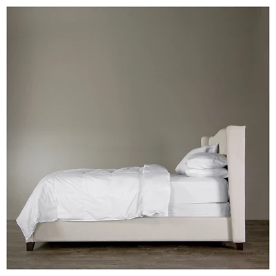 King Norwich Linen Modern Platform Bed Light Beige - Baxton Studio 3 King Norwich Linen Modern Platform Bed Light Beige - Baxton Studio - Image 3
