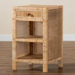 Bella Mahogany Wood And Natural Rattan 1 Drawer Nightstand Natural Brown - Baxton Studio 17 Bella Mahogany Wood And Natural Rattan 1 Drawer Nightstand Natural Brown - Baxton Studio -Baxton Studio GUEST 30afd8a8 d21b 4690 b3f3 ea50ad85ff4d